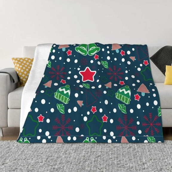 Rozeui Christmas for Flannel Blanket, Soft Fuzzy Plush King Blanket for Winter, Thick and Warm All-Season Bed Throw-40"x30"