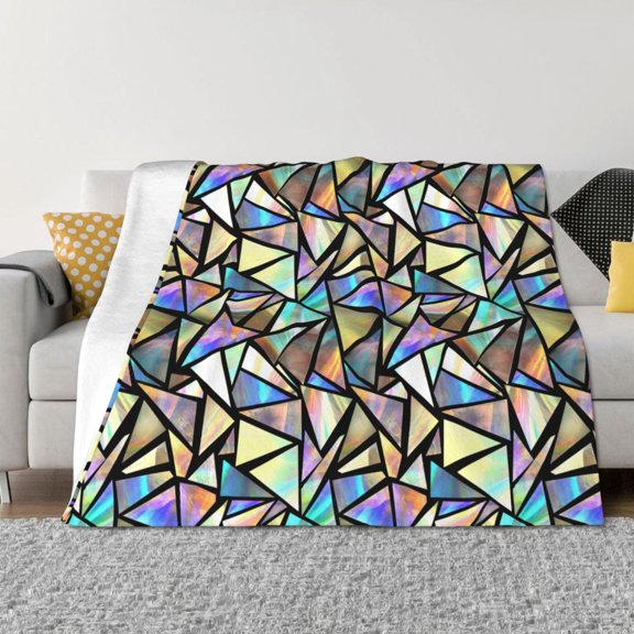 Rozeui Colored Glass for Flannel Blanket, Soft Fuzzy Plush King Blanket for Winter, Thick and Warm All-Season Bed Throw-40"x30"