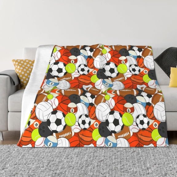 Rozeui Colorful Balls for Flannel Blanket, Soft Fuzzy Plush King Blanket for Winter, Thick and Warm All-Season Bed Throw-50"x40"