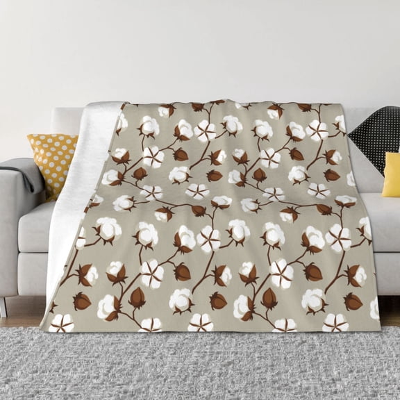 Rozeui Cotton Tree for Flannel Blanket, Soft Fuzzy Plush King Blanket for Winter, Thick and Warm All-Season Bed Throw-50"x40"