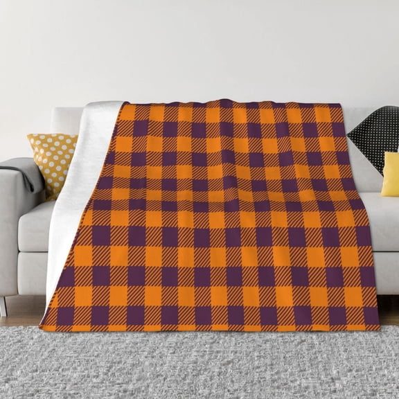 Rozeui Fall Buffalo Plaid for Flannel Blanket, Soft Fuzzy Plush King Blanket for Winter, Thick and Warm All-Season Bed Throw-40"x30"
