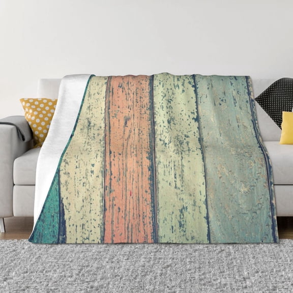 Rozeui Hardwood for Flannel Blanket, Soft Fuzzy Plush King Blanket for Winter, Thick and Warm All-Season Bed Throw-40"x30"