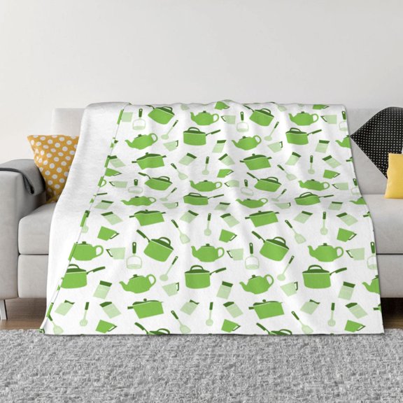 Rozeui Kitchen Utensiles Cooking Pots for Flannel Blanket, Soft Fuzzy Plush King Blanket for Winter, Thick and Warm All-Season Bed Throw-50"x40"