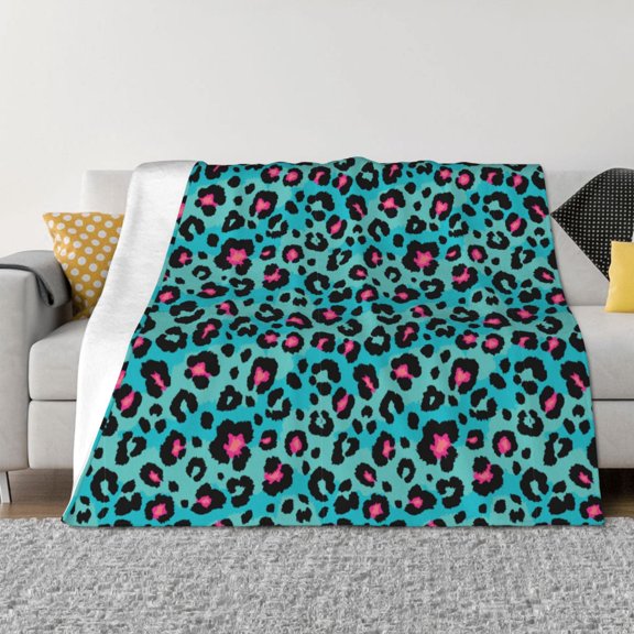 Rozeui Leopard 1 for Flannel Blanket, Soft Fuzzy Plush King Blanket for Winter, Thick and Warm All-Season Bed Throw-50"x40"