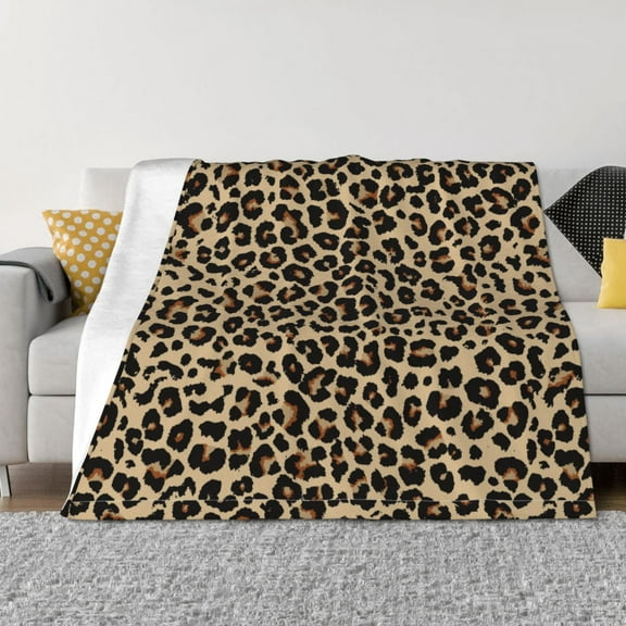 Rozeui Leopard Print-1 for Flannel Blanket, Soft Fuzzy Plush King Blanket for Winter, Thick and Warm All-Season Bed Throw-50"x40"