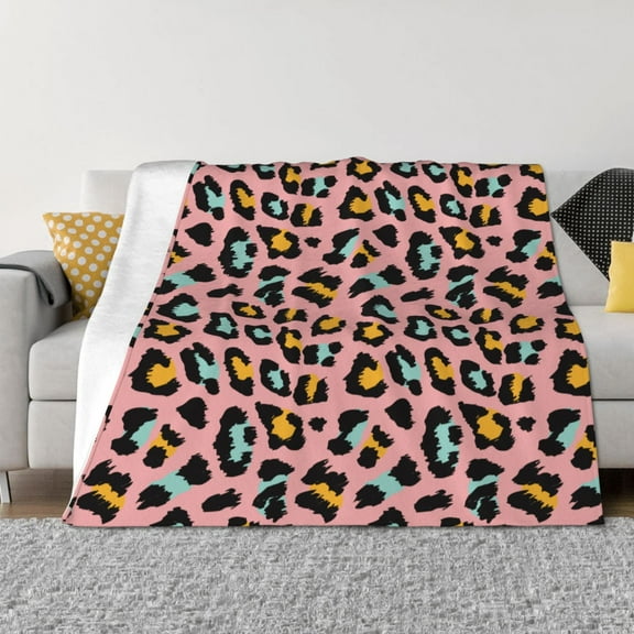 Rozeui Leopard for Flannel Blanket, Soft Fuzzy Plush King Blanket for Winter, Thick and Warm All-Season Bed Throw-40"x30"