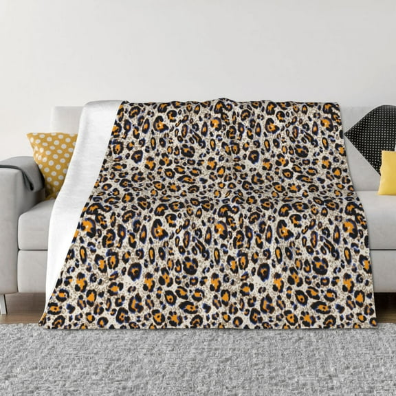 Rozeui Leopard for Flannel Blanket, Soft Fuzzy Plush King Blanket for Winter, Thick and Warm All-Season Bed Throw-50"x40"