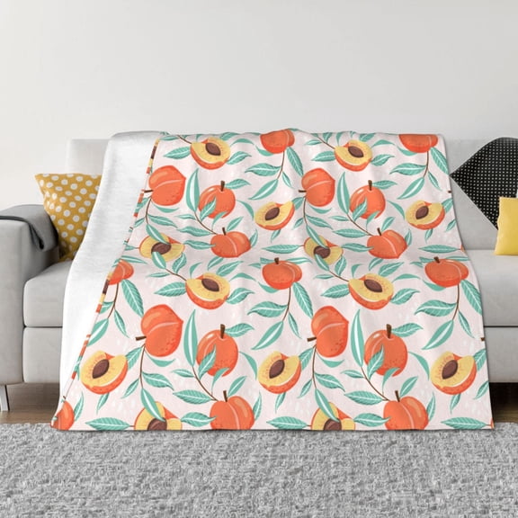 Rozeui Peach for Flannel Blanket, Soft Fuzzy Plush King Blanket for Winter, Thick and Warm All-Season Bed Throw-50"x40"