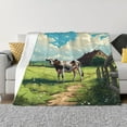 thumbnail image 1 of Rozeui Prairie Pasture Cow for Flannel Blanket, Soft Fuzzy Plush King Blanket for Winter, Thick and Warm All-Season Bed Throw-50"x40", 1 of 6