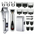 thumbnail image 1 of 3 In 1 Professional Barber Clipper Set, T-Blade Trimmer & Foil Shaver Rechargeable Hair Grooming Kit, 1 of 5