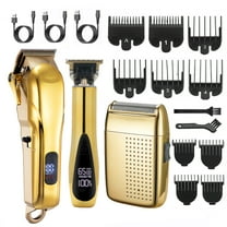 3 In 1 Professional Barber Clipper Set, T-Blade Trimmer & Foil Shaver Rechargeable Hair Grooming Kit