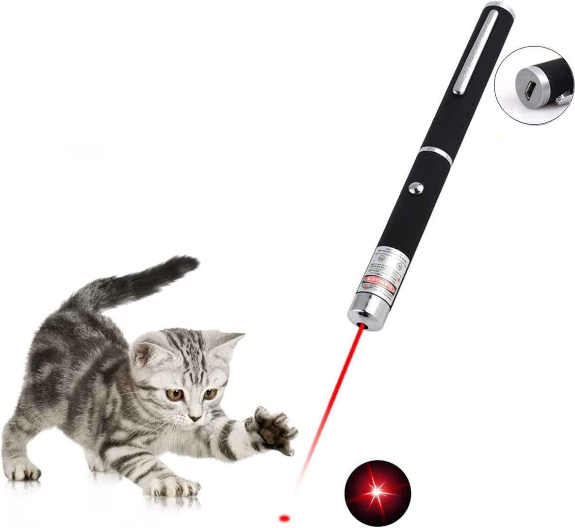 Rozison Laser Pointer Cat Toy Cat Toys for Indoor Cats Long Range Laser Pointer Pen with Red Light Interactive Cat Toy Pet Dog Toys