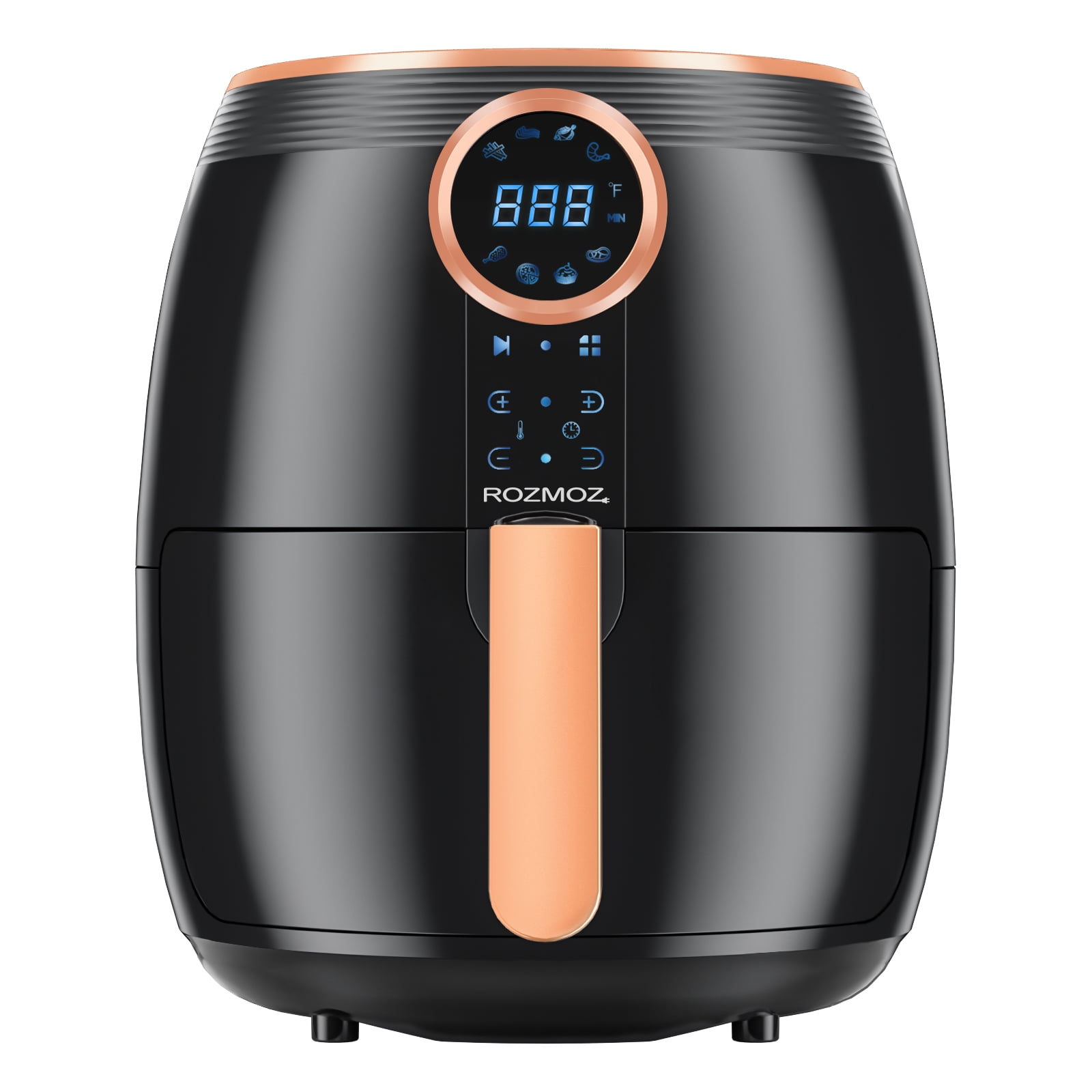 Rozmoz 5.2Qt Air Fryer with Overheat Protection, NonStick Basket, Temp