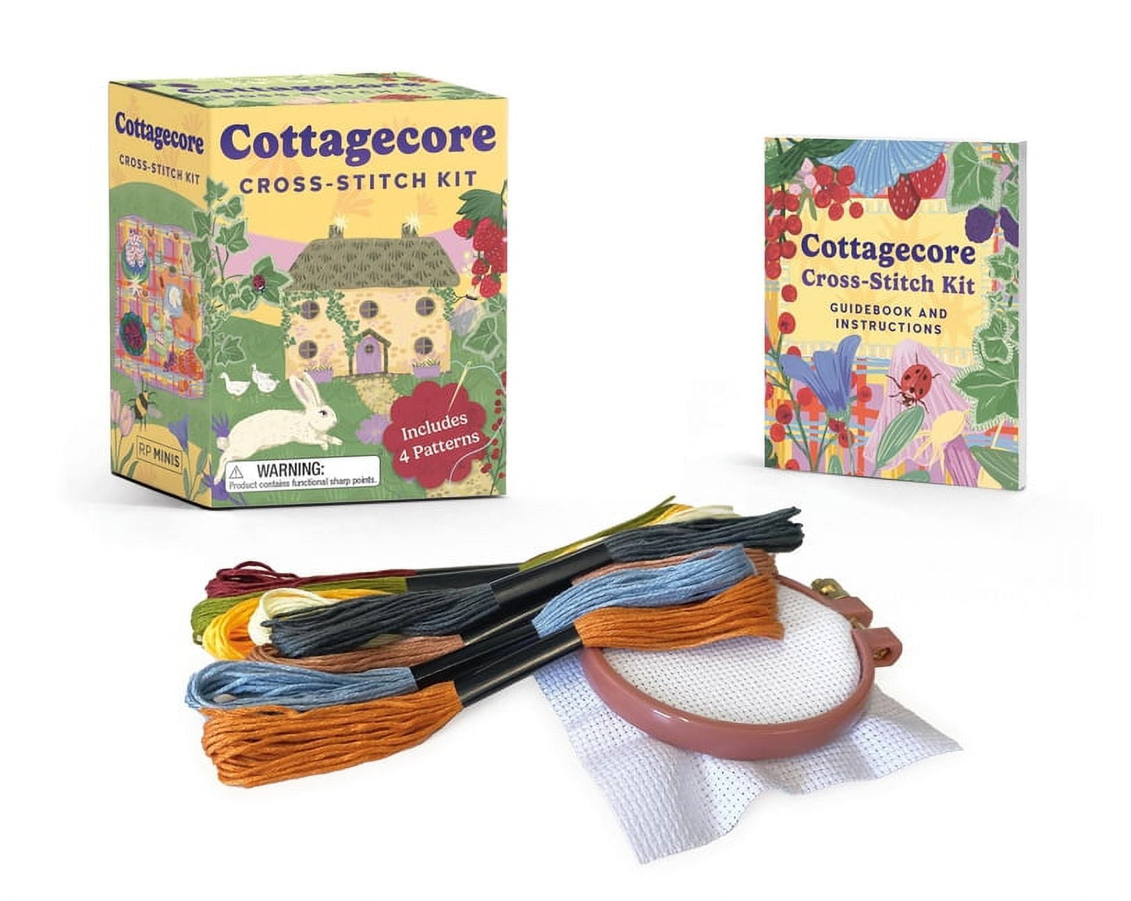 Sosae Caetano Rp Minis Cottagecore Cross-Stitch Kit with 4