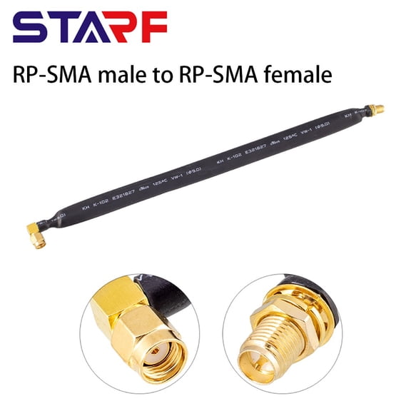 Rp-Sma Male To Rp-Sma Female 1-Pack Flat- Coaxial Extension Pigtail 27Cm YIWEI