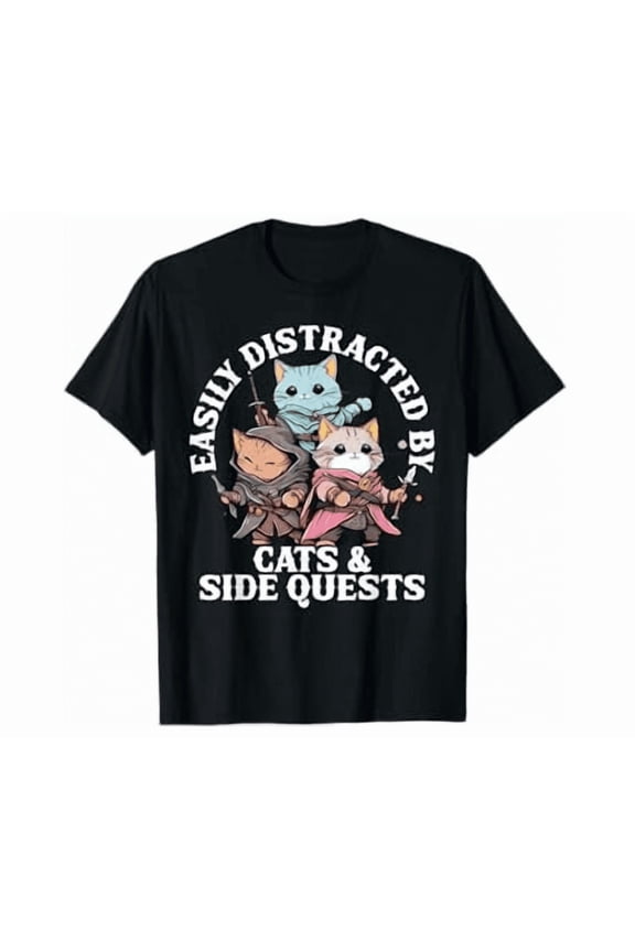 Rpg Gamer Cats Side Quest Nerdy Tabletop Fun Shirt Hot Trending Shirt, Vintage Birthday Gift
