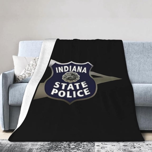 Rqwaaed Peru Indiana State Police Throw Blankets Cozy Warm Lightweight Flannel Blanket for Sofa Bed Men and Women, 280gsm
