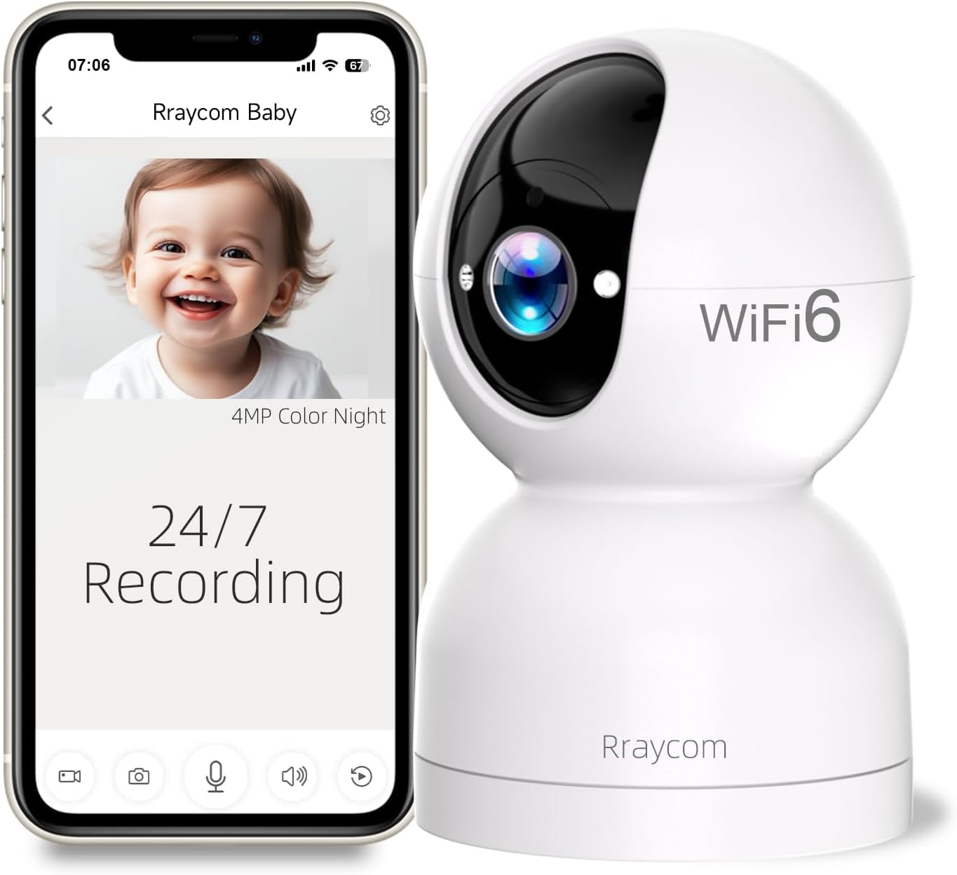 Rraycom 2K Pan/Tilt Baby Monitor - rated 3 stars from 2 reviews