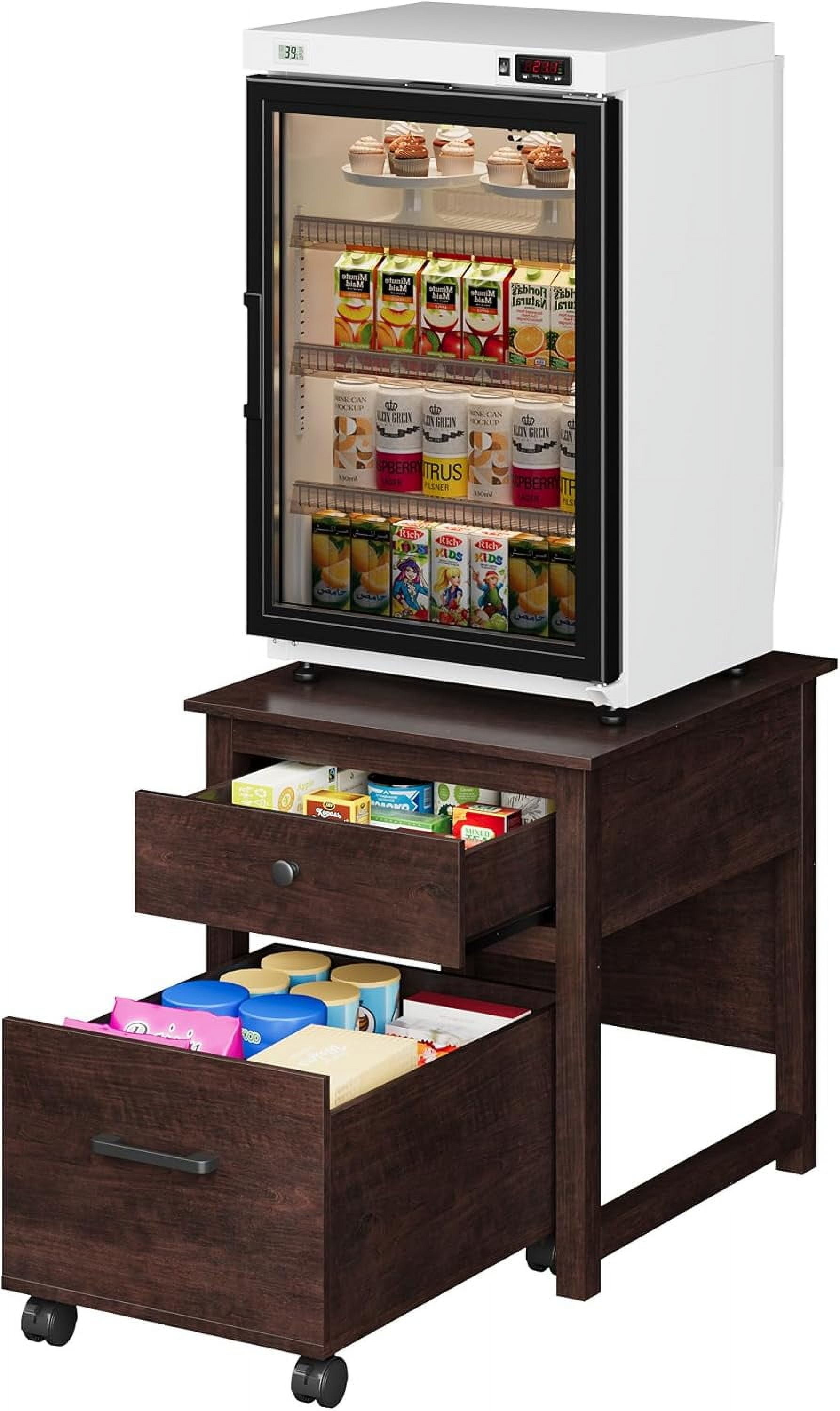 Rresyet Mini Fridge Stand with Movable Drawer, Heavy Duty Fridge Stand ...