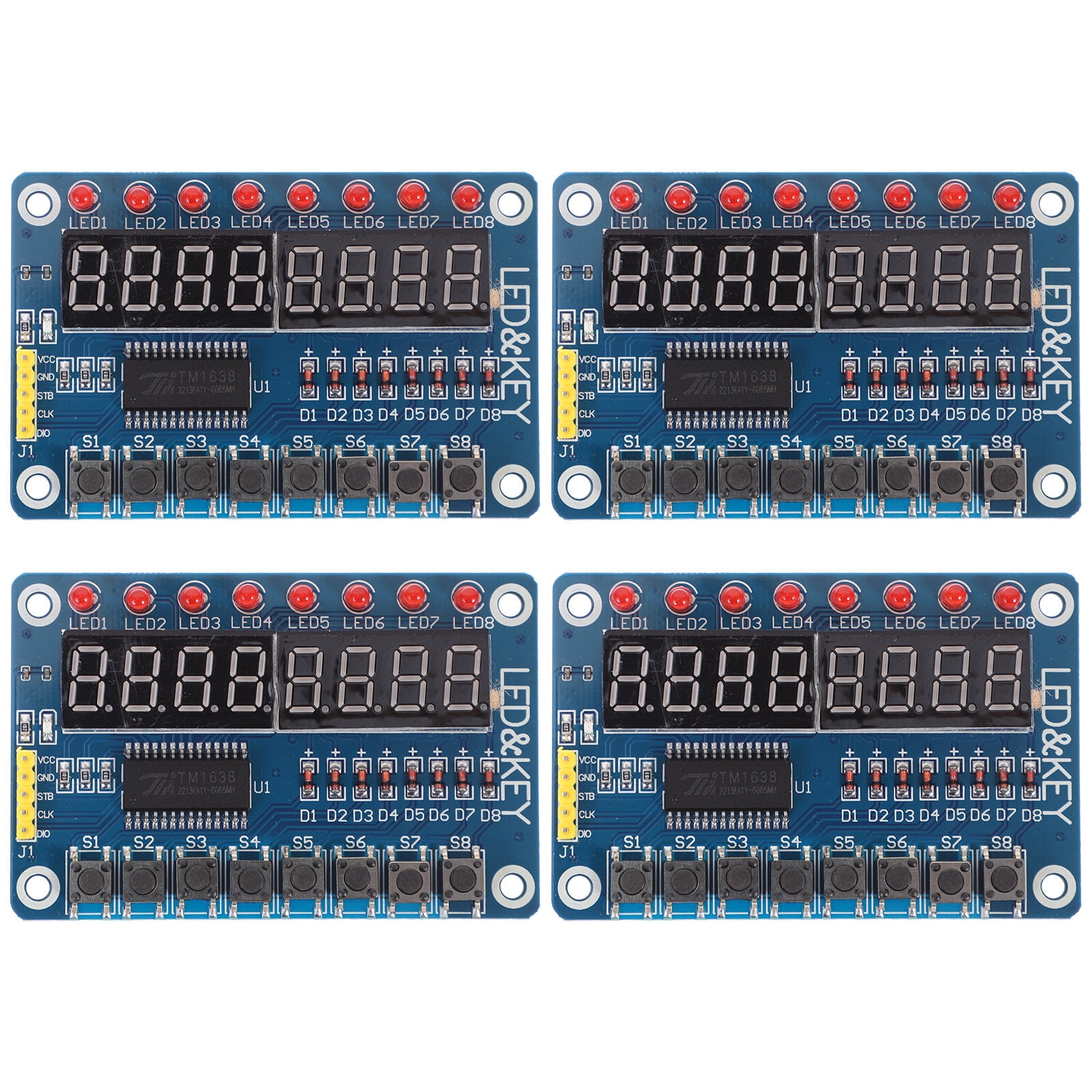 Rrouserry 4 Pcs 8 Bit LED Digital Tube Microcontroller Digital Tube 8 ...