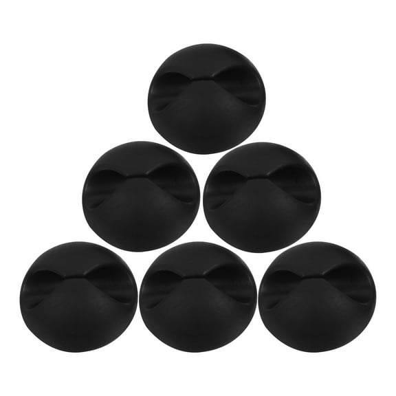 UEETEK 8Pcs Black Desk Cable Clips Adhesive Wire Holders for USB Chargers and Computer Wires