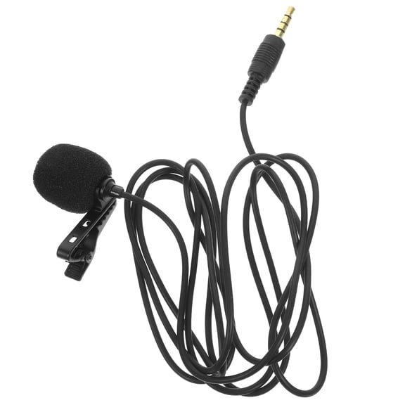 UEETEK Black Lavalier Clip on Microphone for Video Recording Compatible with Smartphones Tablets and Computers