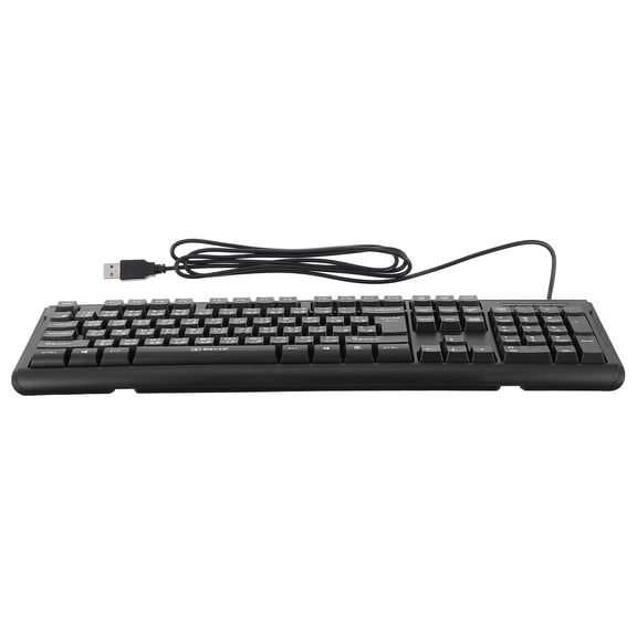 UEETEK Compact Black USB Keyboard Full Size Stable Typing Computer Keyboard for Gaming