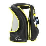 Rrtizan Adults Inflatable Swim Vest, Portable Snorkel Vest for Men/Women, Buoyancy Aid Jackets, Black, L/XL