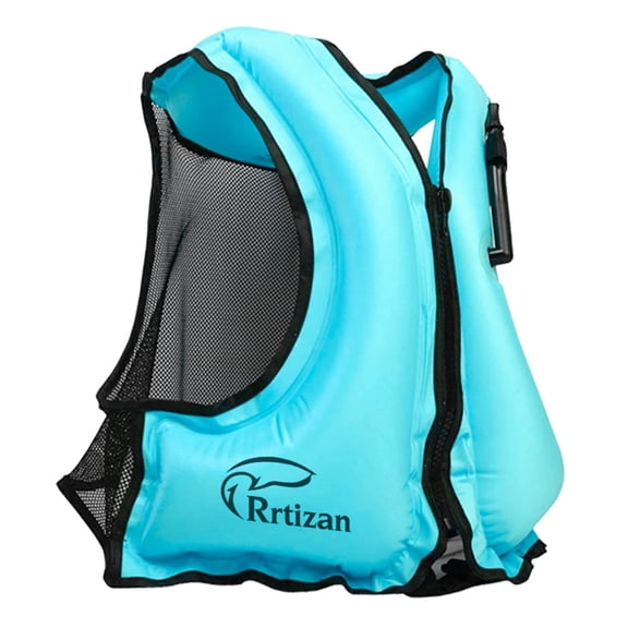 Adults Inflatable Swim Vest, Portable Snorkel Vest for Men/Women, Buoyancy Aid Jackets, Blue, L/XL