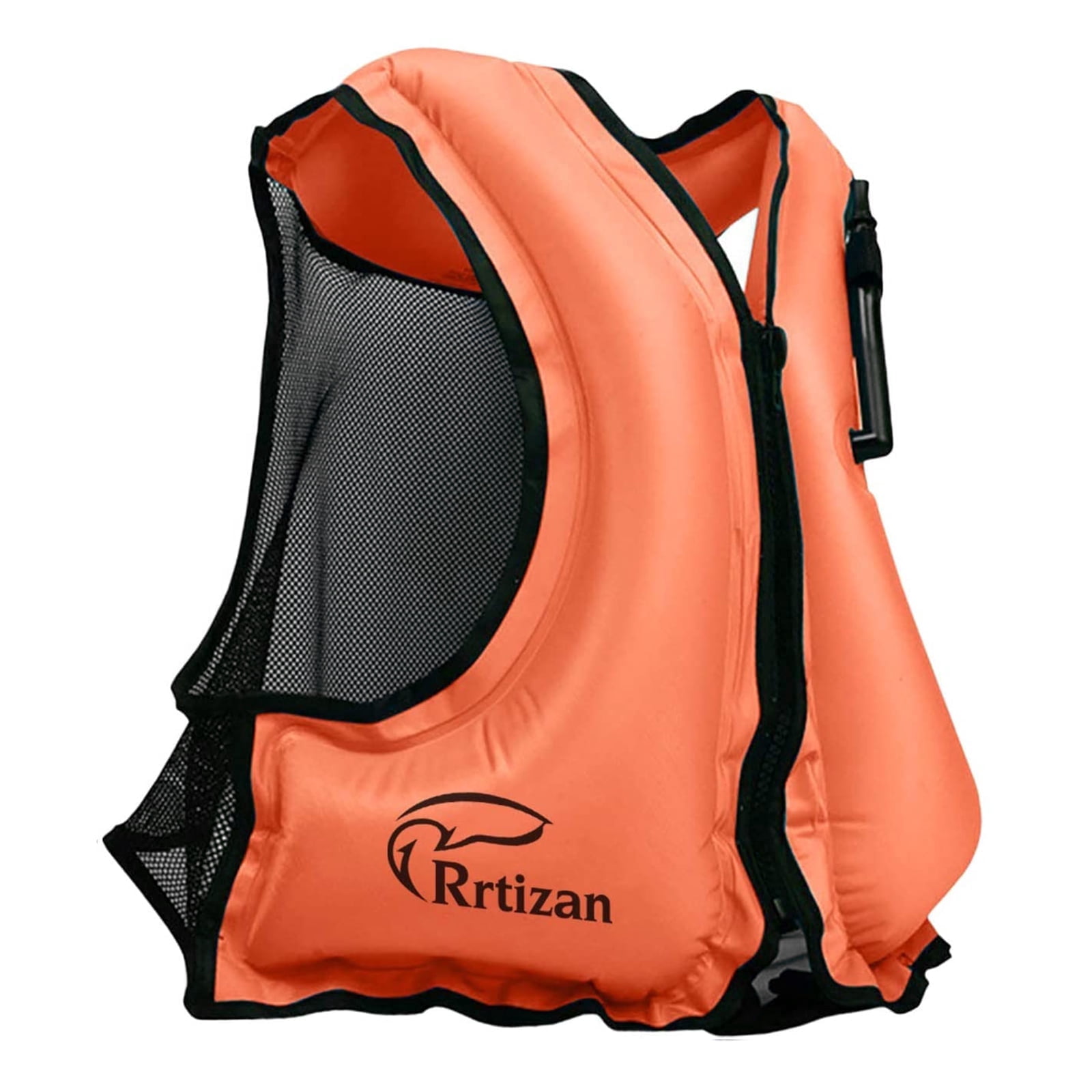 Rrtizan Adults Inflatable Swim Vest, Portable Snorkel Vest for Men/Women, Buoyancy Aid Jackets, Orange, L/XL