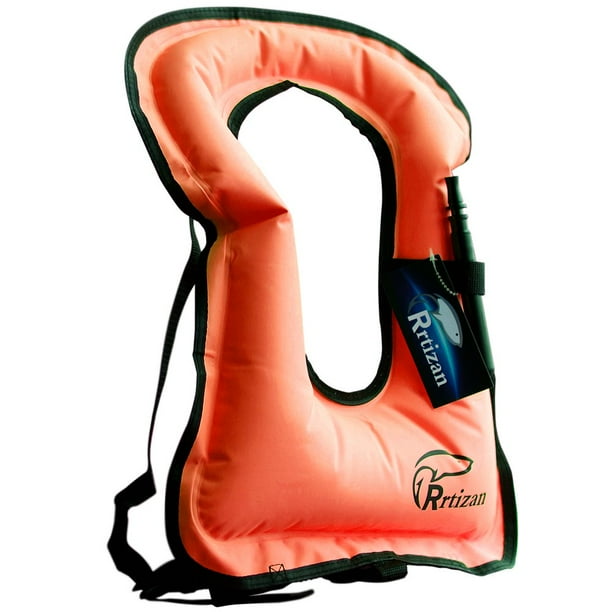 Rrtizan Children Portable Inflatable Jacket Snorkel Vest, Buoyancy Aid Swim Vest for Boys