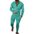 thumbnail image 1 of Rrunsv 2 Piece Set for Men Hoodie And Sweatpants Suit Pullover Tracksuit Set 2 Piece Sweatshirt Suit Mint Green,XXL, 1 of 5