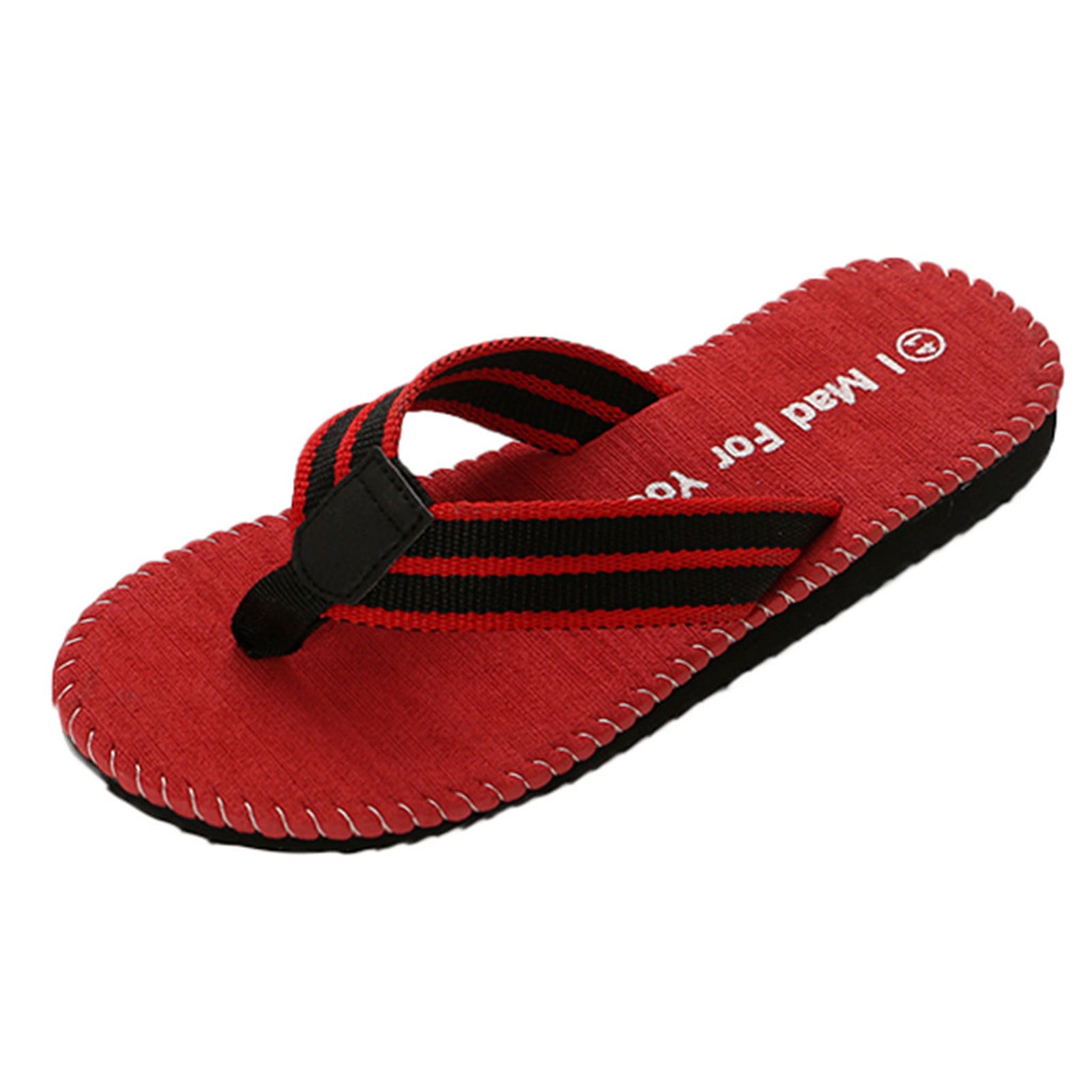 Beach Flip Flops for Men Men'S Flip-Flops Thongs Sandals Durable Comfort Slippers for Beach Red,43