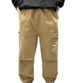 thumbnail image 1 of Rrunsv Boys Cargo Pants Boys Cargo Joggers Pants Elastic Waist Casual Jogging Trousers Bottom for Kids Khaki,6-7 t, 1 of 4