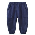 thumbnail image 1 of Rrunsv Boys Sweatpants Kids Plain Sweatpants Cotton Drawstring Casual Pull-on Jogger Pants for Boys Navy,90, 1 of 5