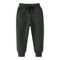 thumbnail image 1 of Rrunsv Cargo Pants for Boys Boys' Solid Color Drawstring Elastic Waist Chino Pants Black,5T, 1 of 4