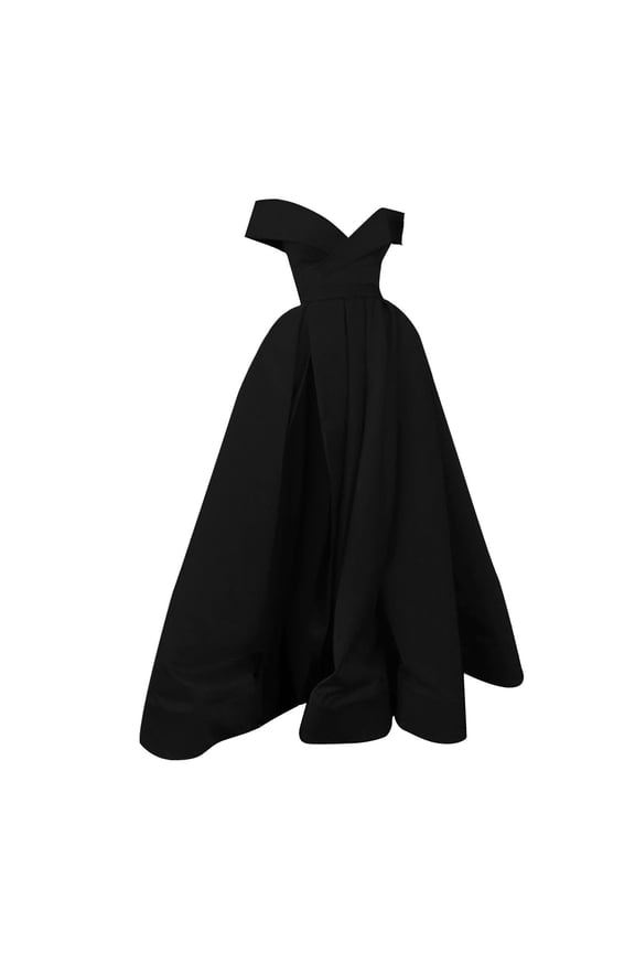 Dress for Women Elegant Women's Long Formal Satin Dress Neck Sleeveless Side Slit Flowy Maxi Tank Dresses Black,XL