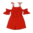 thumbnail image 1 of Rrunsv Girls Jumper Girl's Floral Print Halter Sleeveless High Waist Romper Short Jumpsuit Red,6Y, 1 of 6