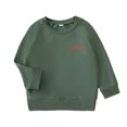 thumbnail image 1 of Rrunsv Girls Sweatshirt Toddler Baby Boy Girl Solid Cotton Sweatshirt Pullover Crewneck Long Sleeve T-Shirt Tops Spring Fall Clothes Green,5-6 Years, 1 of 5