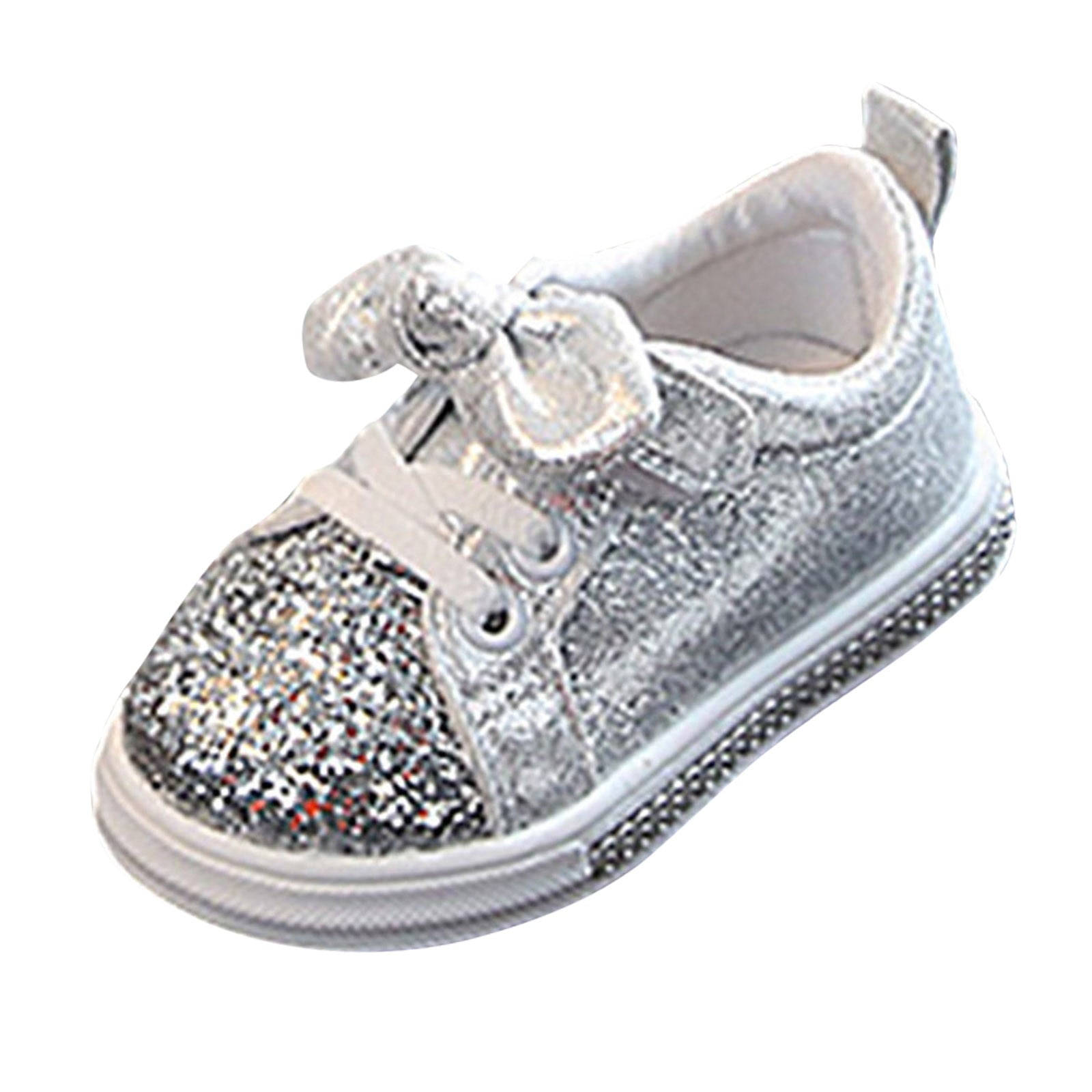 Rrunsv Girls Toddler Shoes Shoes for Girls Kids Children Tennis Sports Gym Running Sneakers Silver,24