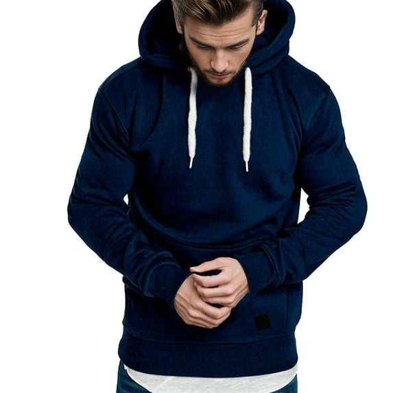 Rrunsv Hoodies for Men Casual Zip Up Hoodies with Pockets Long Sleeve Fashion Sweatshirt Sports Hooded Jacket Fall Fashion Navy,2XL