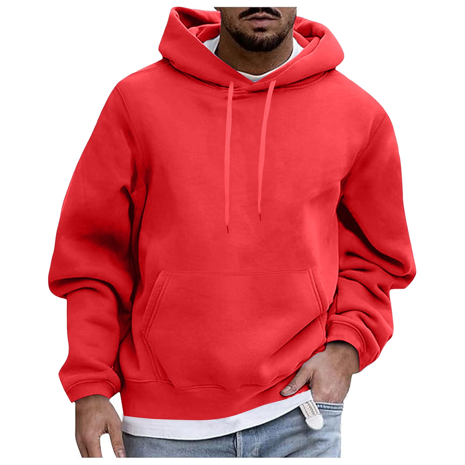 Rrunsv Hoodies for Mens Pullover Oversized Heavyweight Cotton