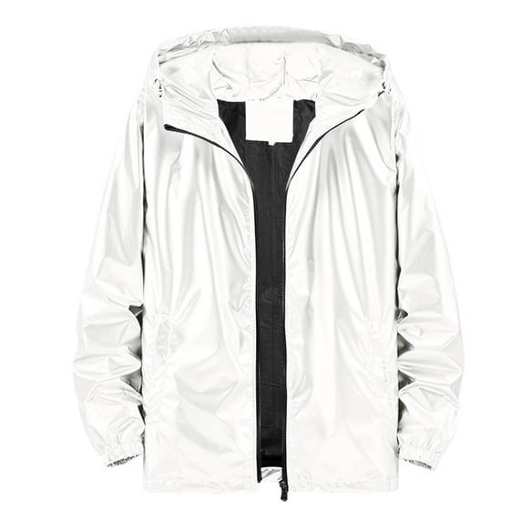 Rrunsv Jacket for Men Men's Windbreaker Lightweight Jacket, Windproof Casual Bomber Jacket White,XXXXL