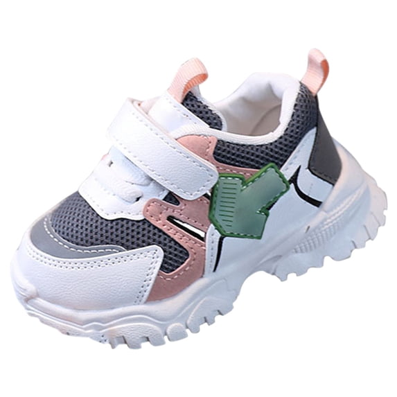 Rrunsv Kids Sneakers Girls Shoes Kids Sneakers Breathable Running Tennis Shoes for Toddler Grey,30