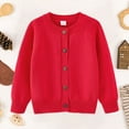 thumbnail image 1 of Rrunsv Little Girls' and Toddler Long Sleeve Cardigan Button Up Sweater Girl'S Tops Pullover(Red,4-5 t), 1 of 4
