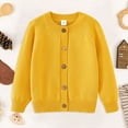 thumbnail image 1 of Rrunsv Little Girls' and Toddler Long Sleeve Cardigan Button Up Sweater Girl'S Tops Pullover(Yellow,12-24 Months), 1 of 4