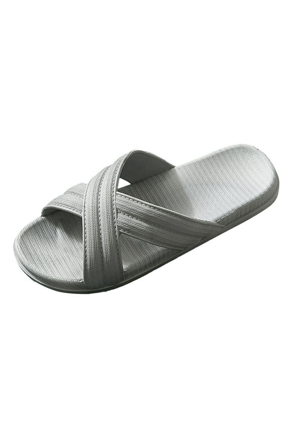 Men'S Slippers Slide Sandals for Men with Arch Support Beach Shower Shoes Outdoor Indoor Grey,43