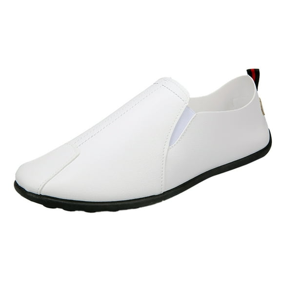 Rrunsv Men Shoes Men's Loafer Shoes Noble Slip-on Loafers White,43