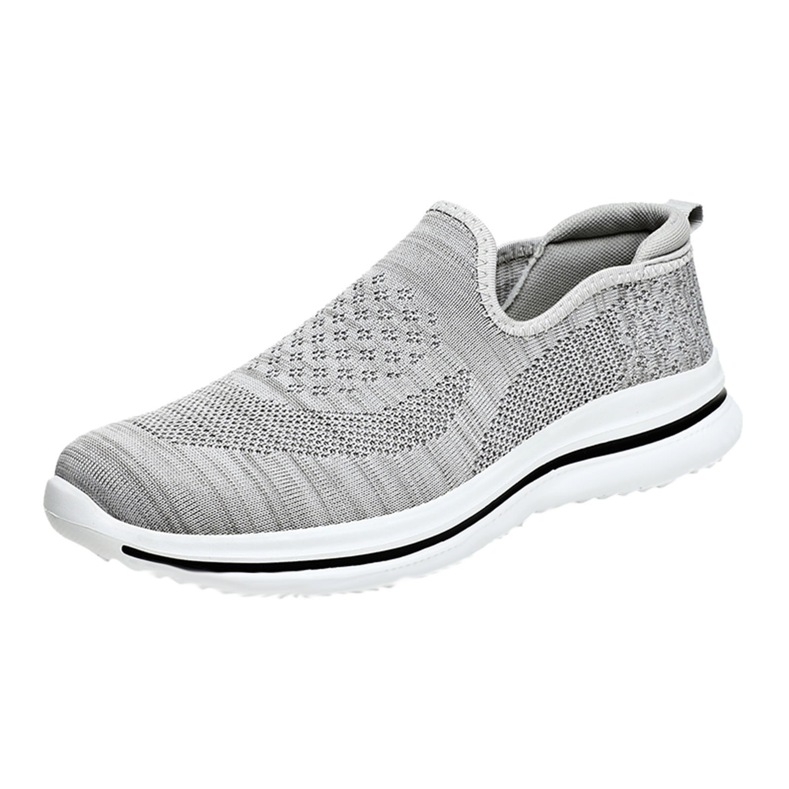 Rrunsv Men's Black Classic Low Top Work Shoes Fashion Sneaker With Soft Insole Causal Dress Shoes for Men Comfortable Walking Shoes Running Shoes Casual Light Gray,9