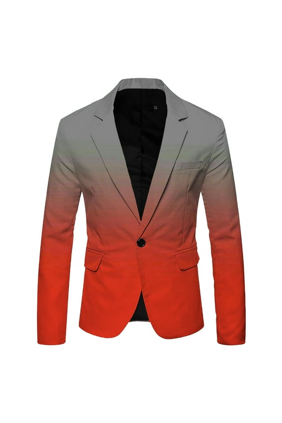 Men's Casual Knit Blazer Button Lightweight Sport Coats Suit Jacket(Red,M)